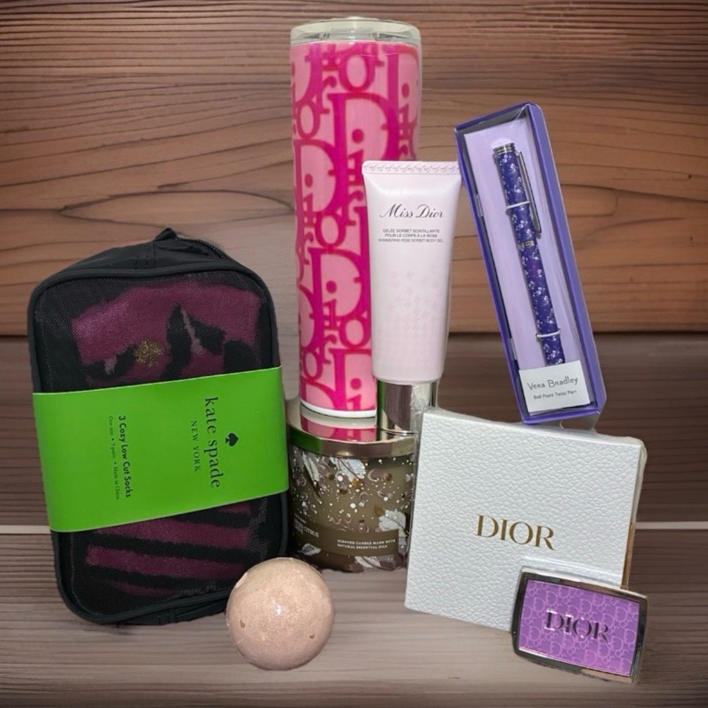 Dior Vera Bradley Pen White Barn Candle Bath Bomb Kate Spade GIFT SET
